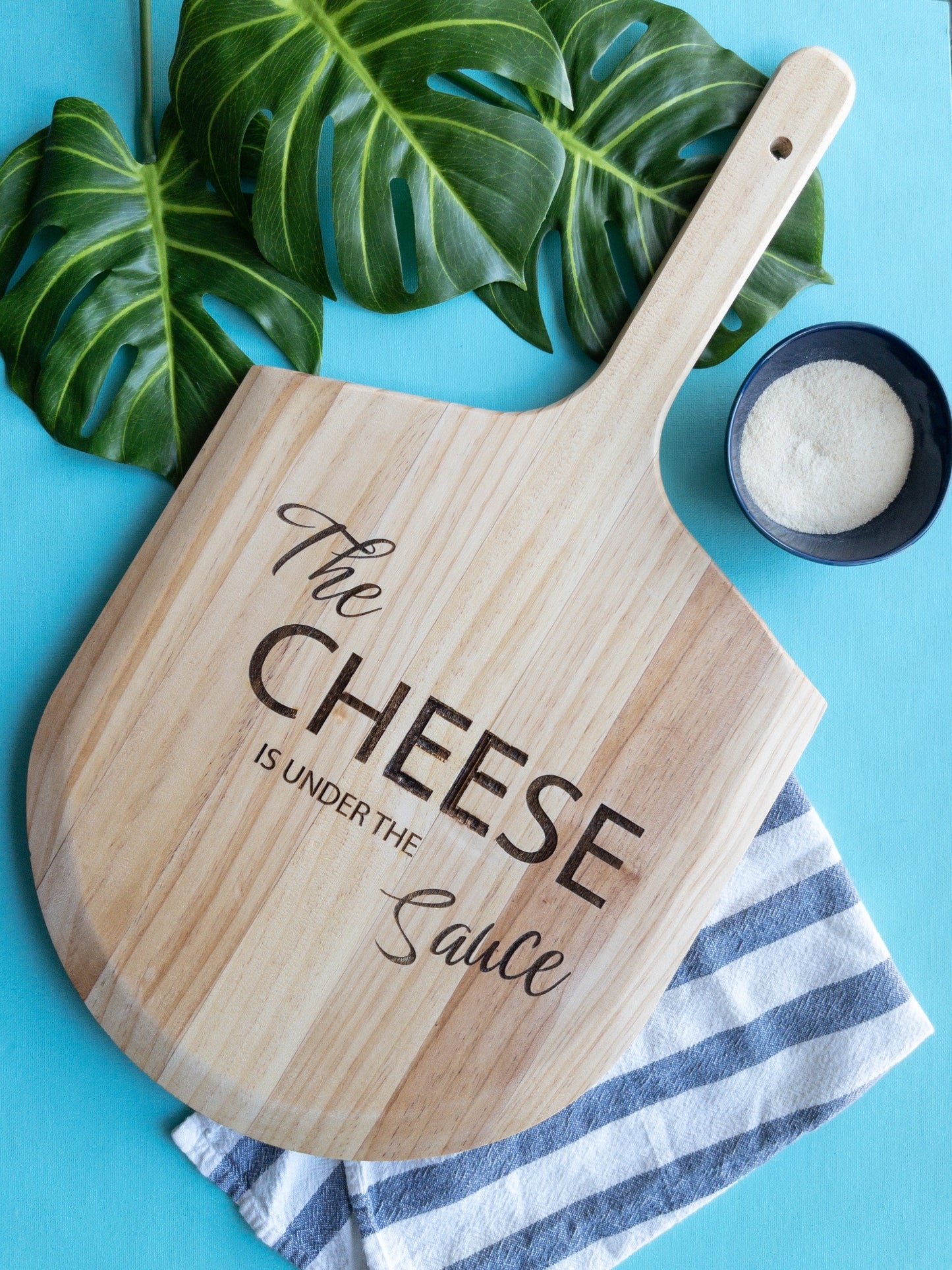 The Cheese is Under the Sauce Pizza Peel