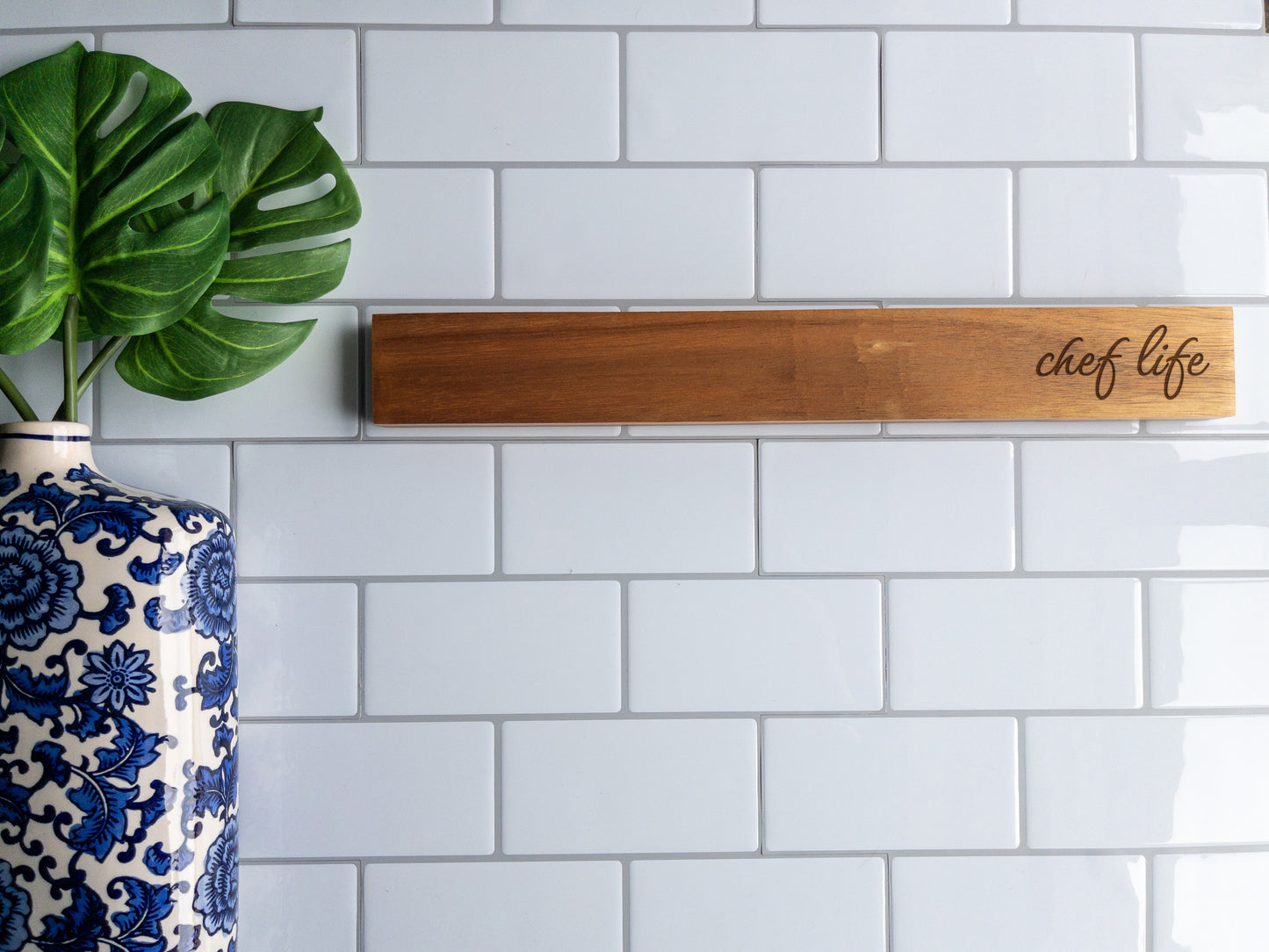 Acacia Magnetic Strip Knife Holder