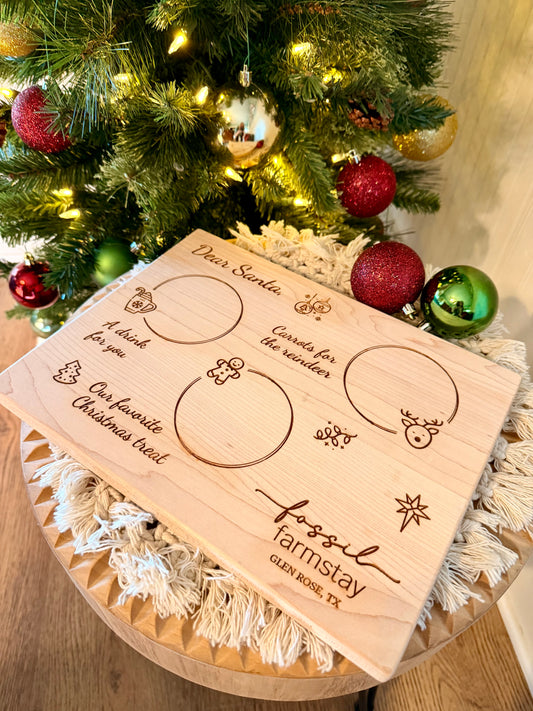 Custom Engraved Santa Treat Board for Short Term Rental