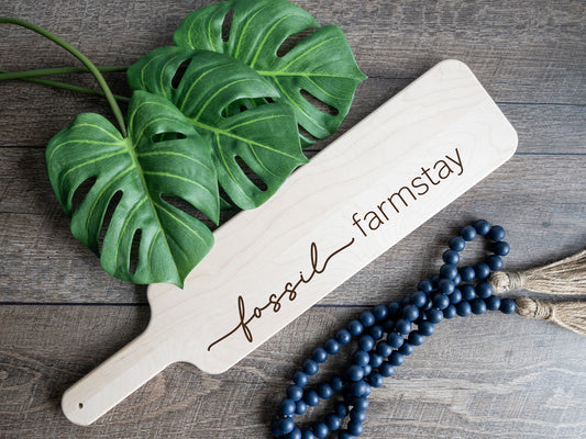 Long Custom Engraved Maple Cutting Board for Airbnb