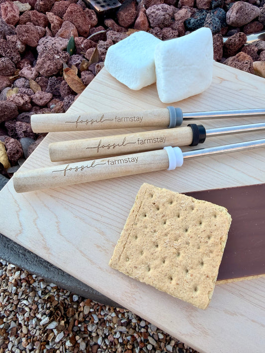 Custom Engraved S'mores Sticks for Airbnb - Set of 4