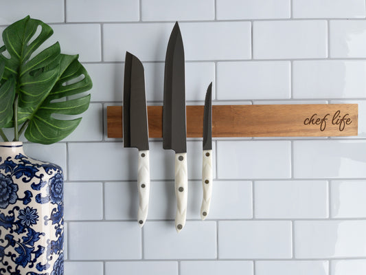 Acacia Magnetic Strip Knife Holder
